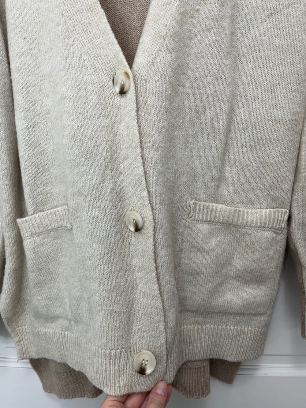 BB Dakota Steve Madden Study Date Two Toned Color Blocked Cardigan - Size Large - Picture 3 of 11